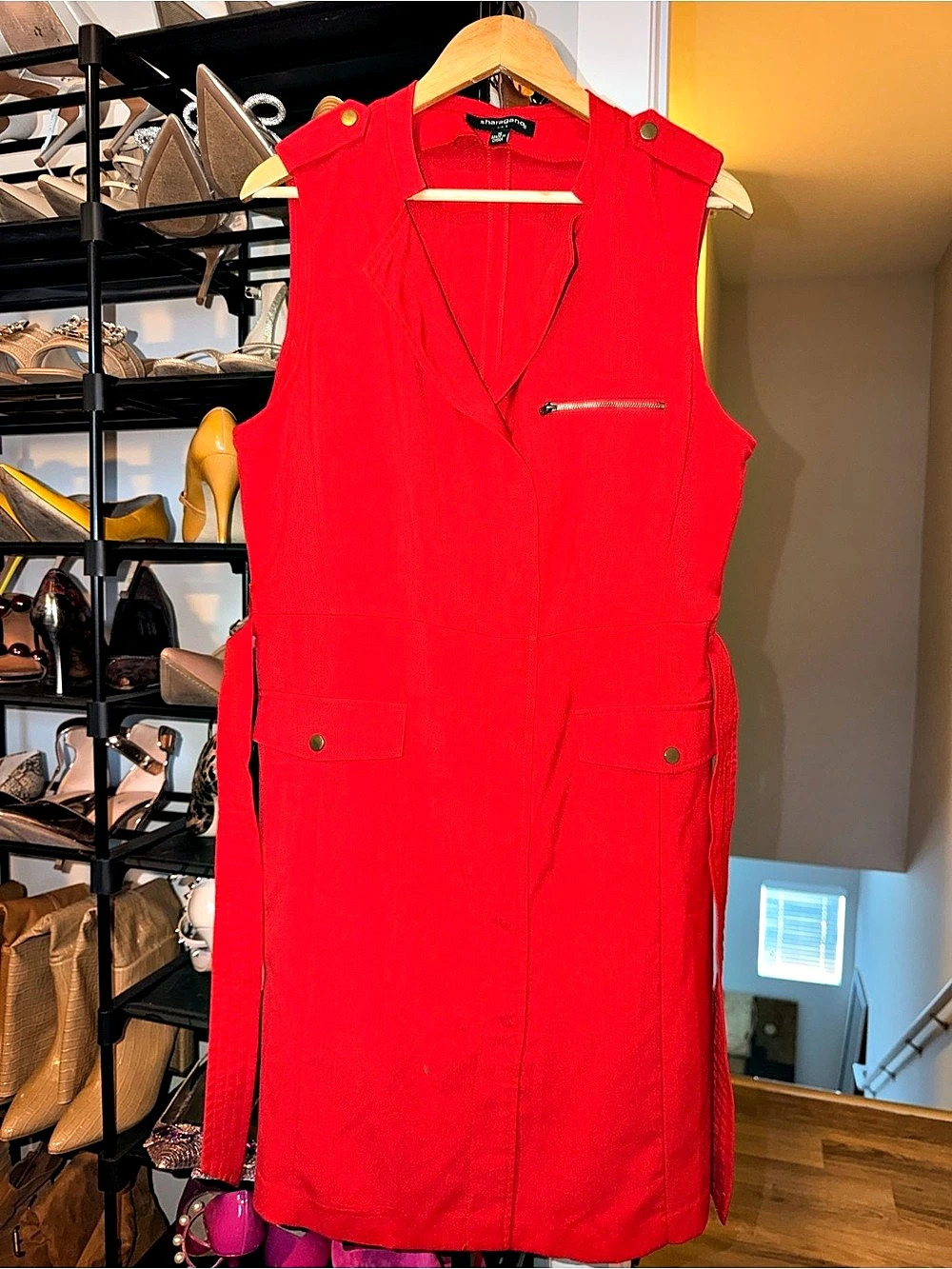 Sharagano Red Dress Size 16 Like New
